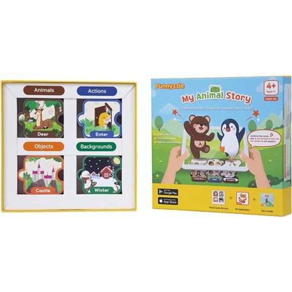 Funnyzzle Animal (AR App Based): Interactive 4D+ Word Flash Card Kit for Age 4+ - Picture 3 of 5